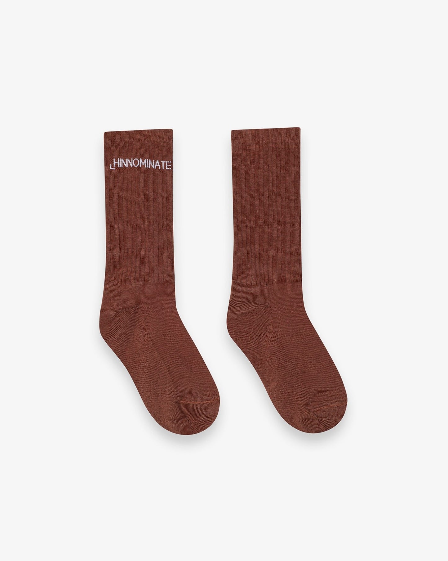 Calza con intarsio in orizzontale moka