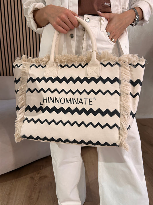 Borsa in Canvas grande off white