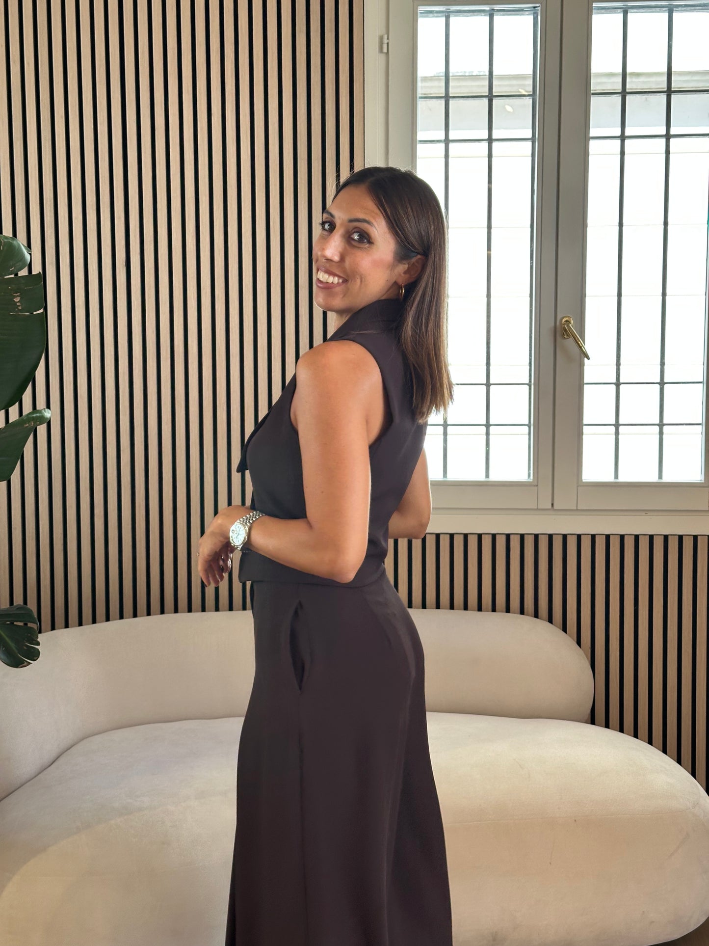 Gilet monopetto moro