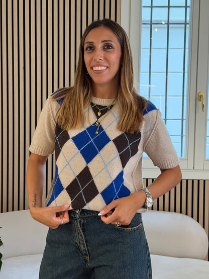 Maglia manica corta rombi