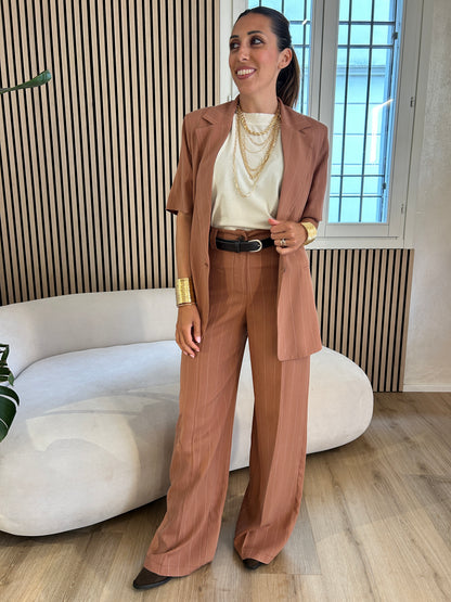 Pantalone gessato cotto