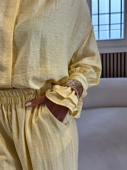 Camicia gioiello giallo pastello