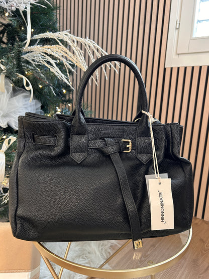 Borsa media ecopelle nera