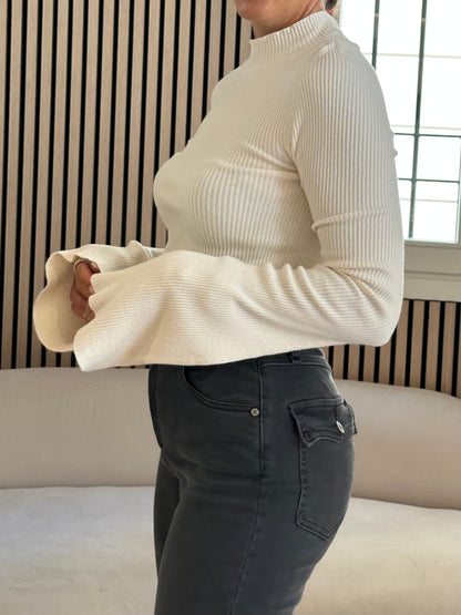 Lupetto coste manica rouges