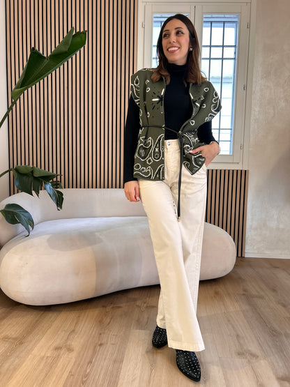 Pantalone chino con foulard Avorio
