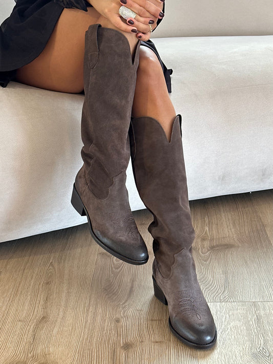 Stivale texano in pelle