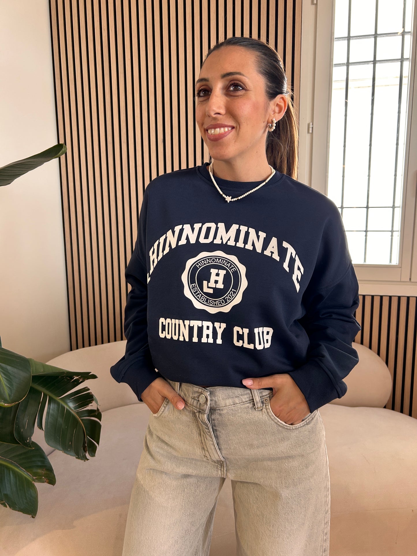 Felpa paricollo over blu