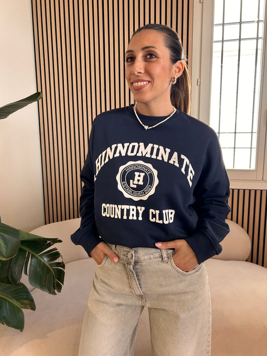 Felpa paricollo over blu