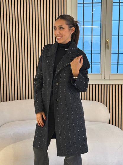 Cappotto handmade strass antracite