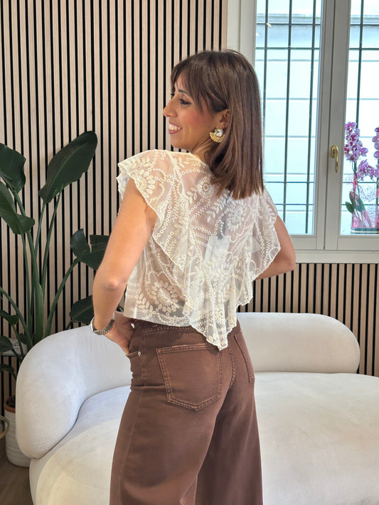 Shirt pizzo volant