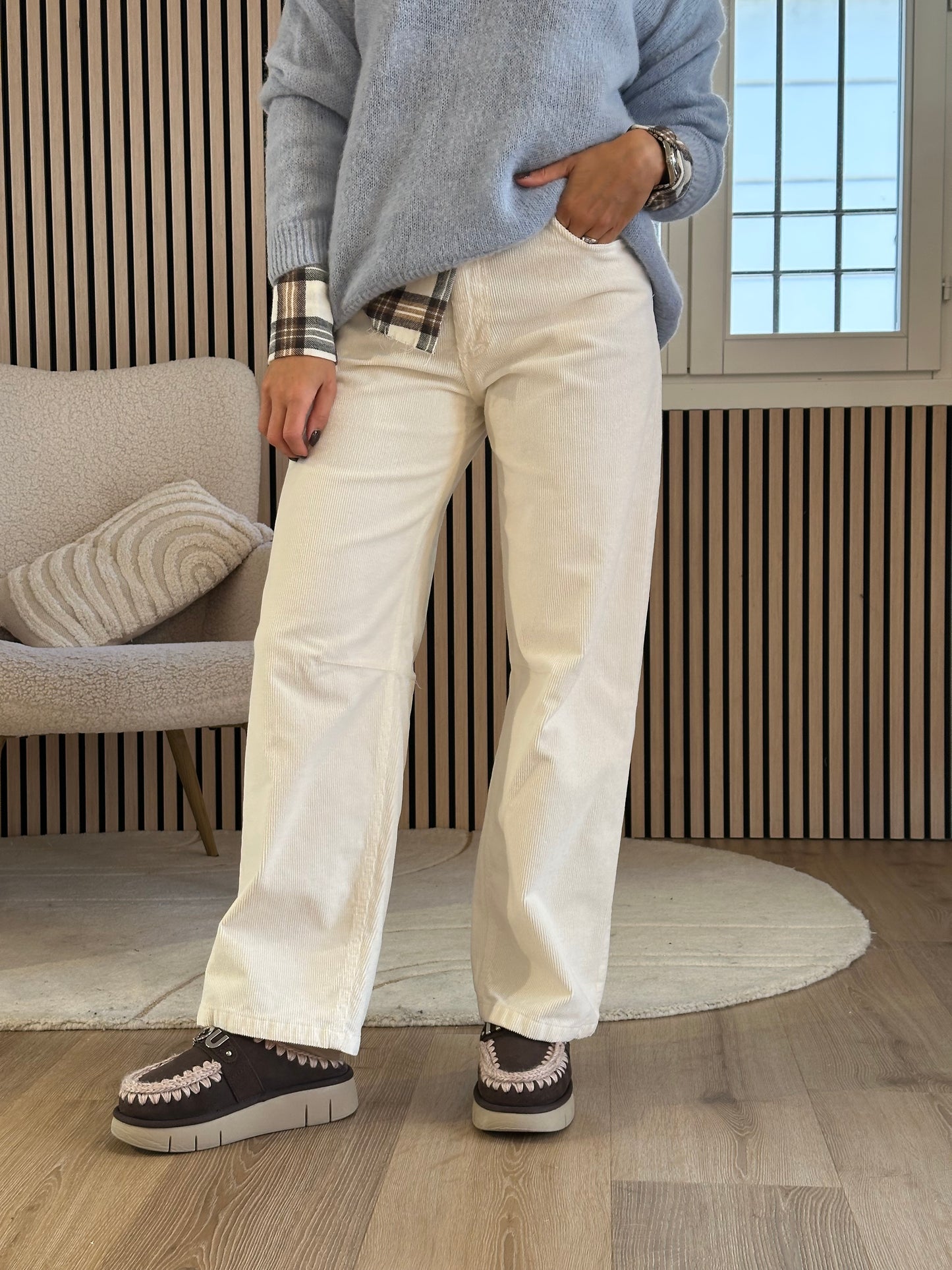 Pantalone velluto burro