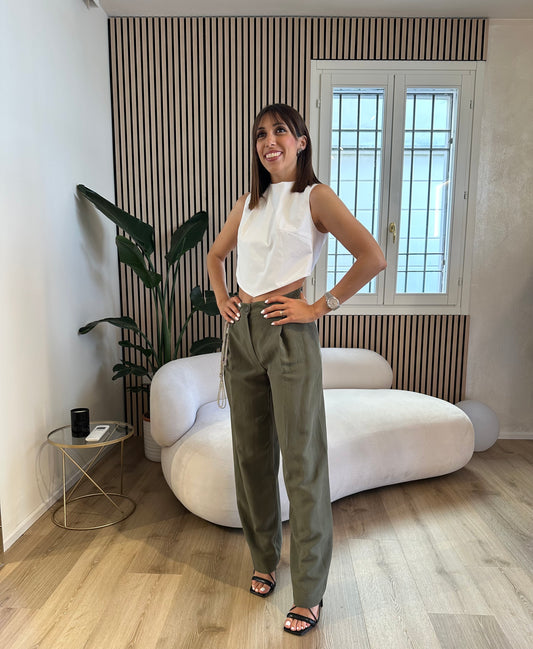 Pantalone a palazzo militare con strass