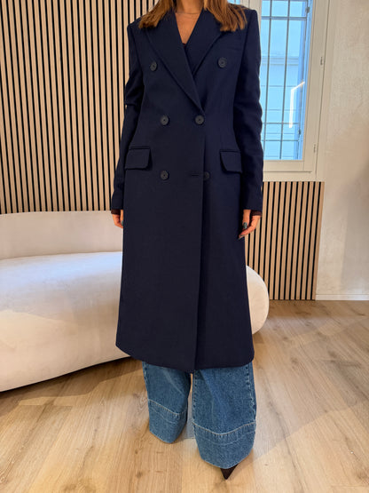 Cappotto doppiopetto blu notte