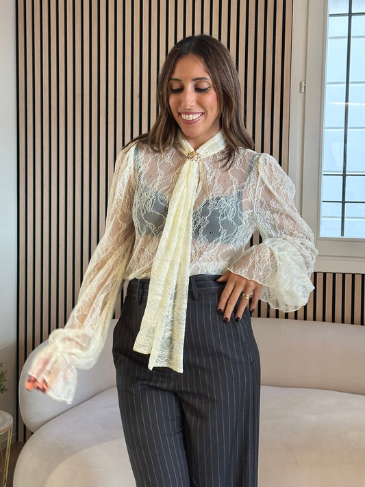 Camicia burro in pizzo gioiello