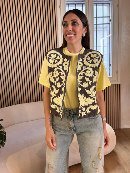 Gilet Bicolor ricamo