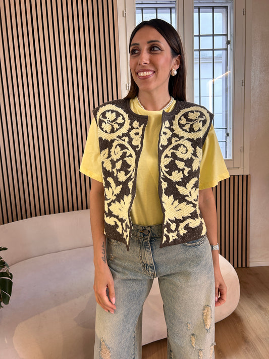Gilet Bicolor ricamo