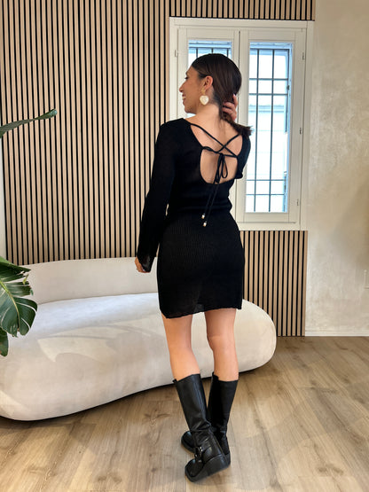 Abito incrocio schiena Nero