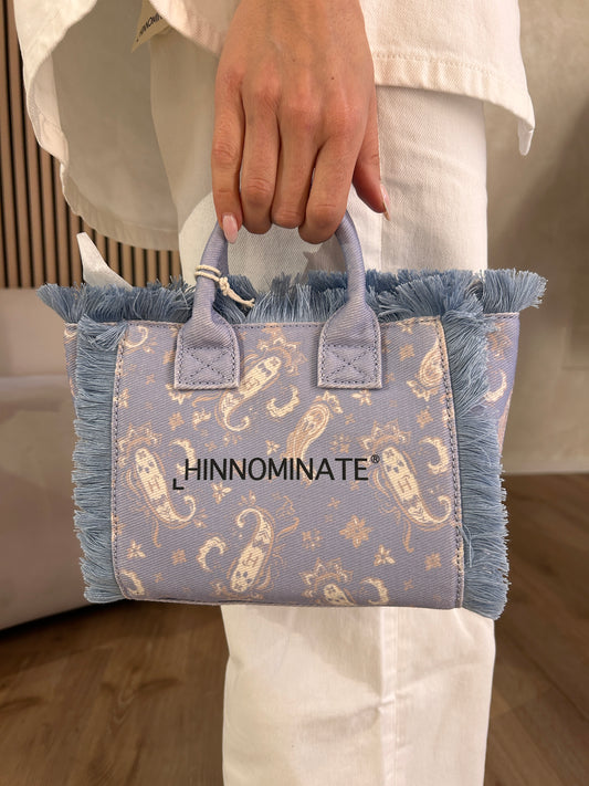 Borsa in Canvas piccola azzurro pastello