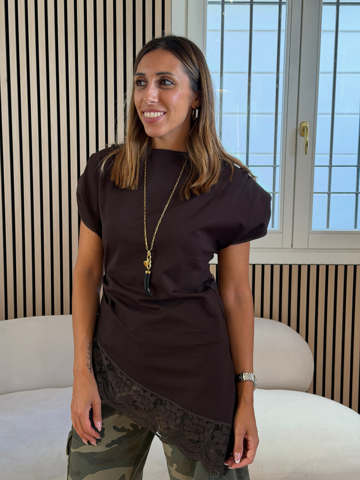T-shirt pizzo moro