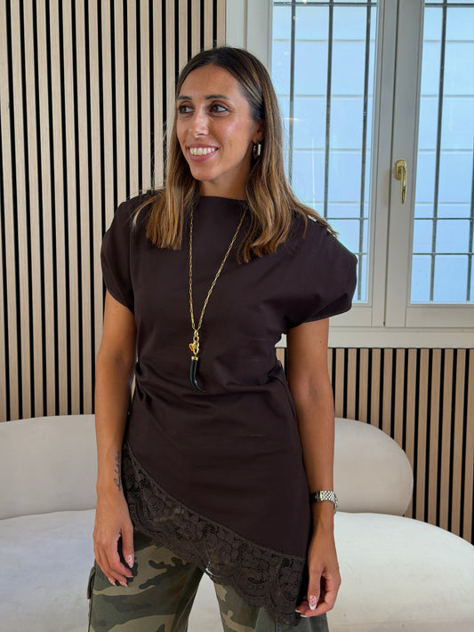 T-shirt pizzo moro