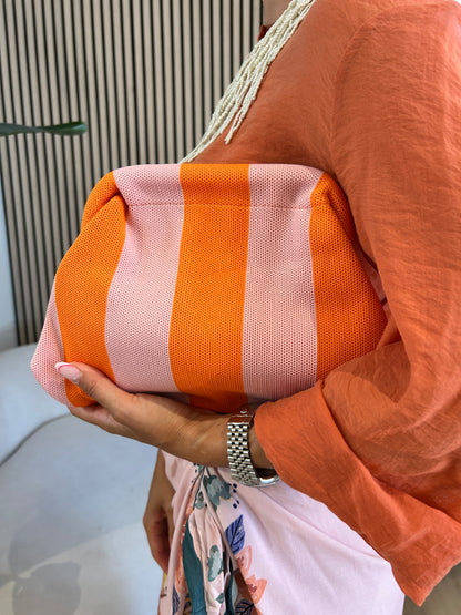 Pouch rigata arancio