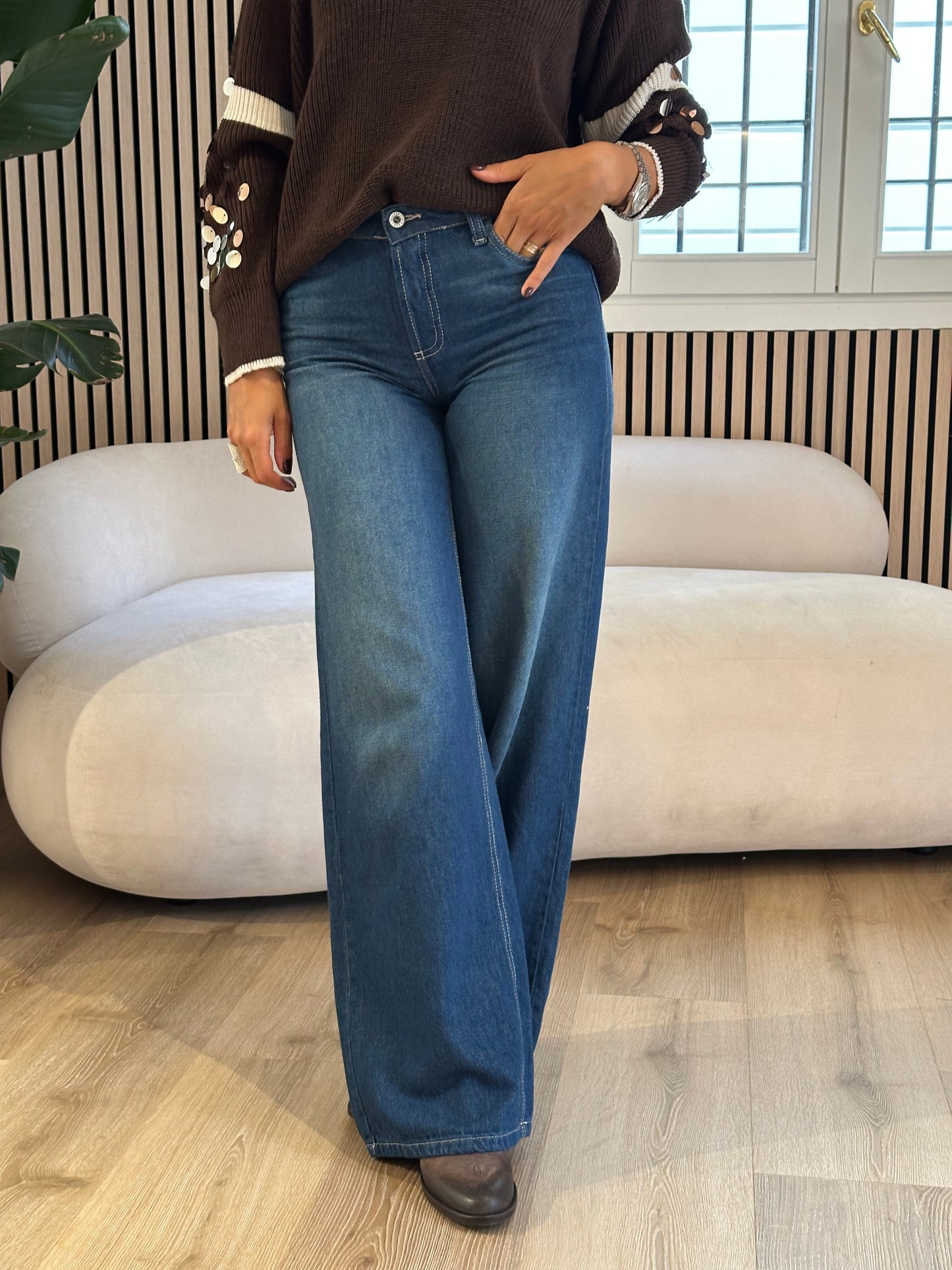 Jeans tela Tencel blu denim