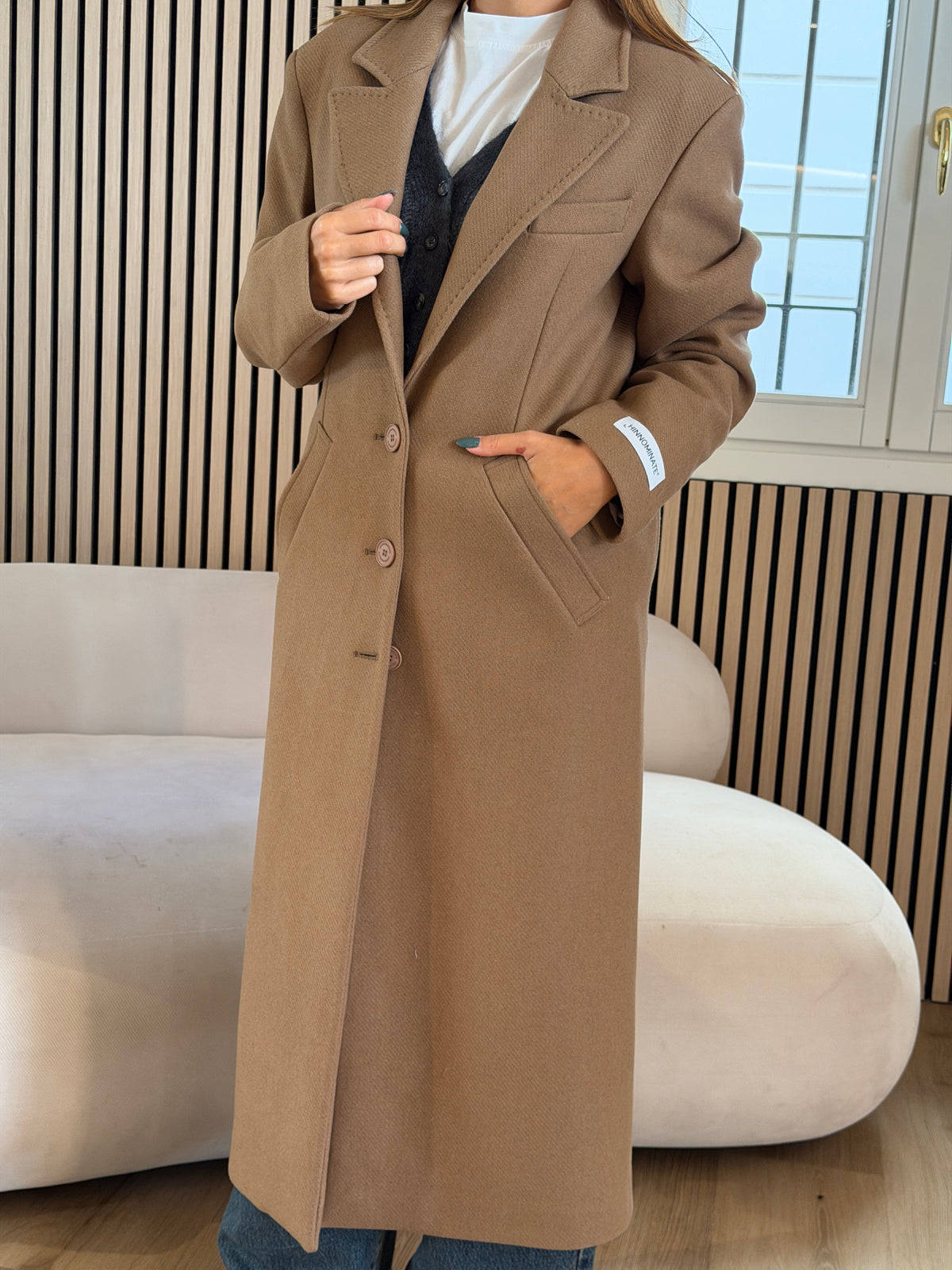 Cappotto lungo in panno