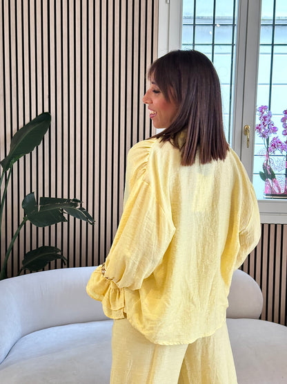 Camicia gioiello giallo pastello