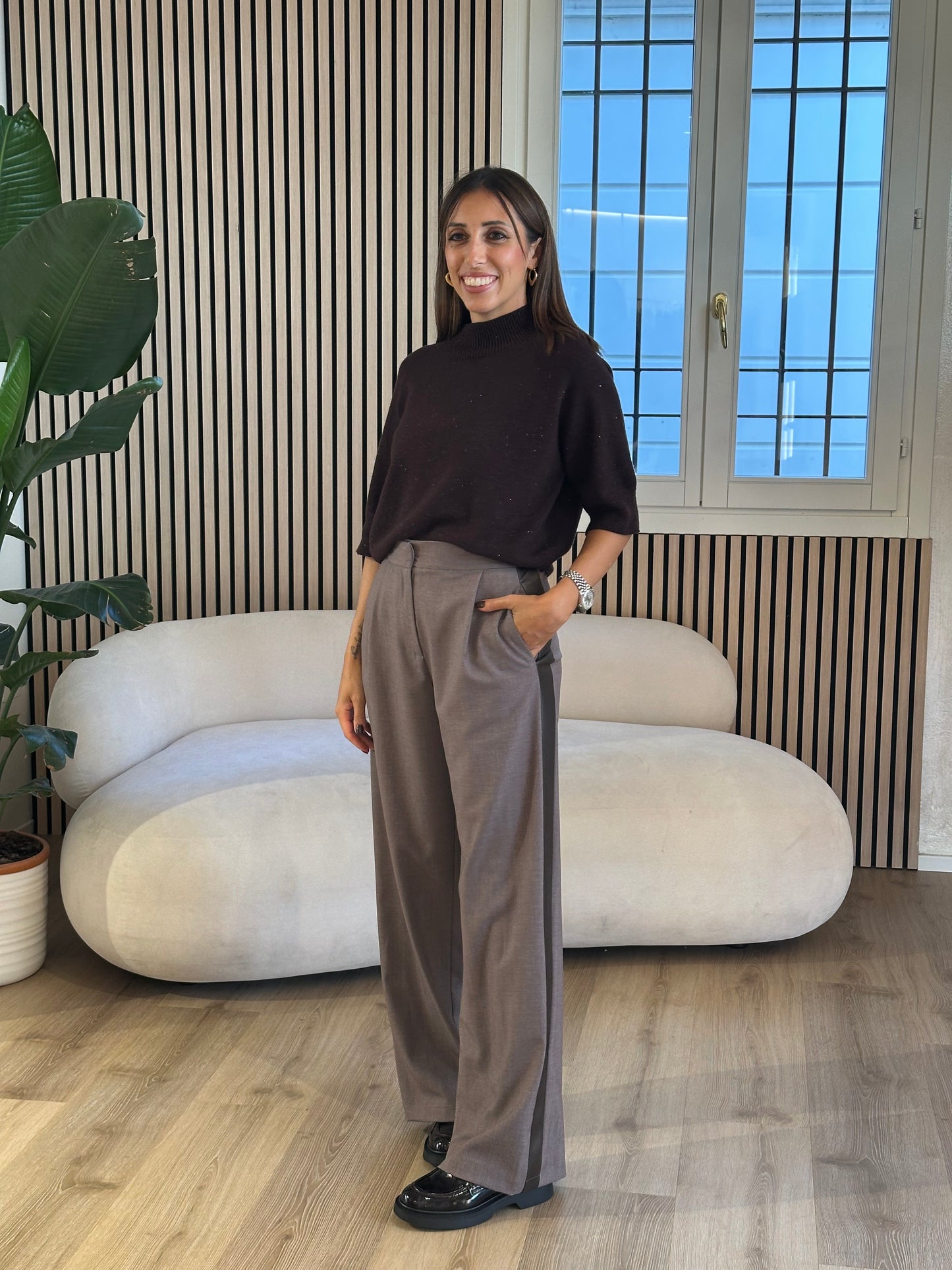 Pantalone nocciola mélange