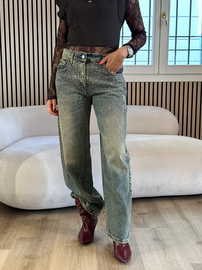 Jeans bella con strass