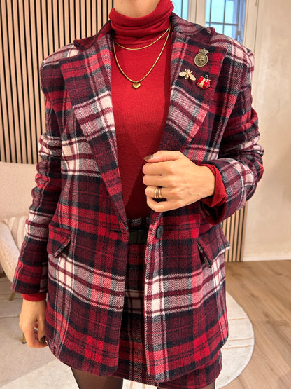 Giacca fantasia con spille