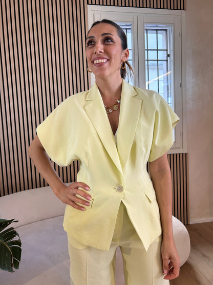 Gilet un bottone giallo lime