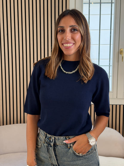Girocollo manica corta navy