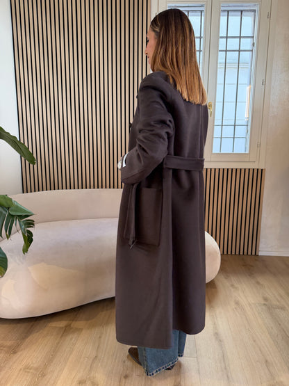 Cappotto double midi Caffè