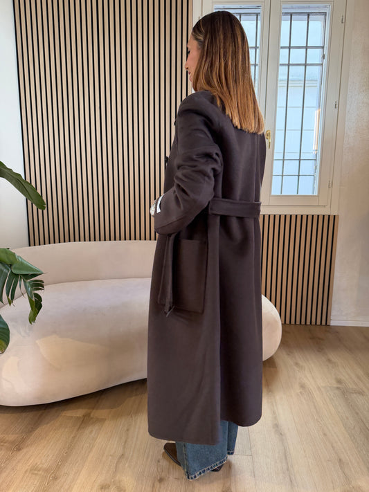 Cappotto double midi Caffè