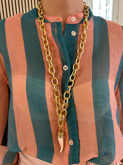 Collana corno rosa