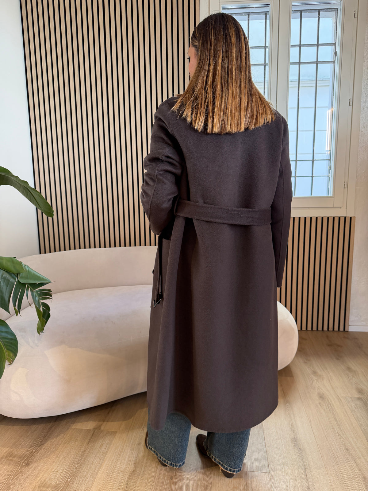 Cappotto double midi Caffè