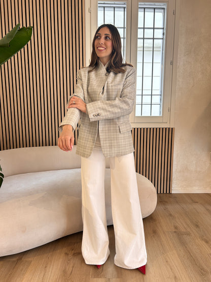 Blazer collo alto a quadri