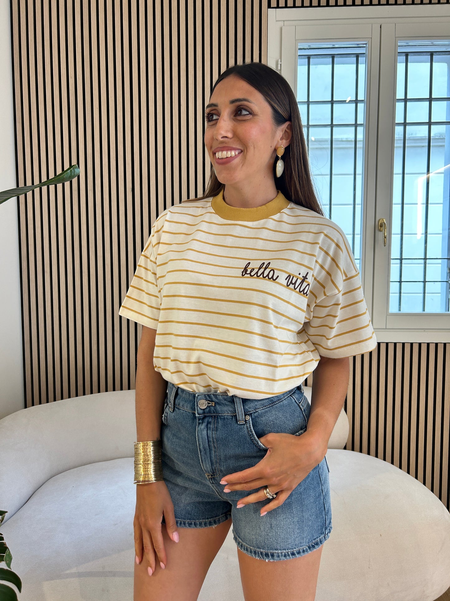 T-shirt righe bella vita