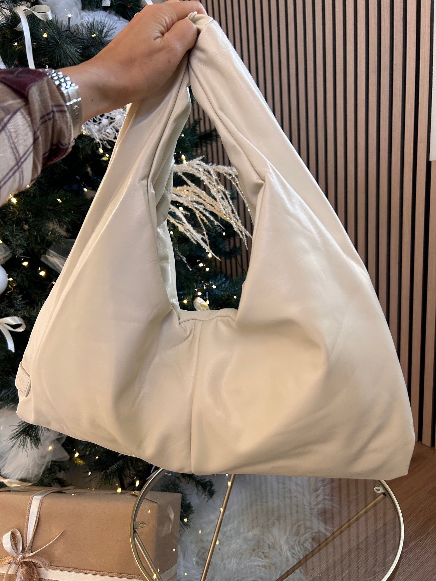 Borsa media ecopelle burro