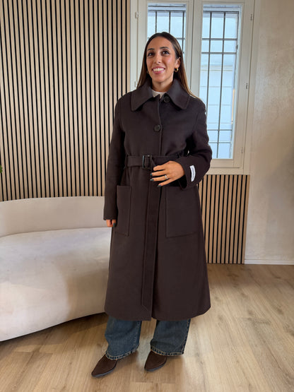 Cappotto double midi Caffè