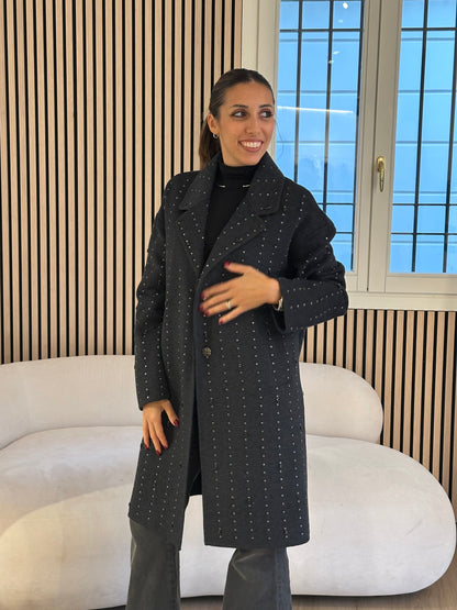 Cappotto handmade strass antracite