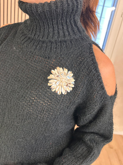 Dolcevita fori spalle nero