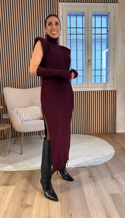 Abito manicotti bordeaux