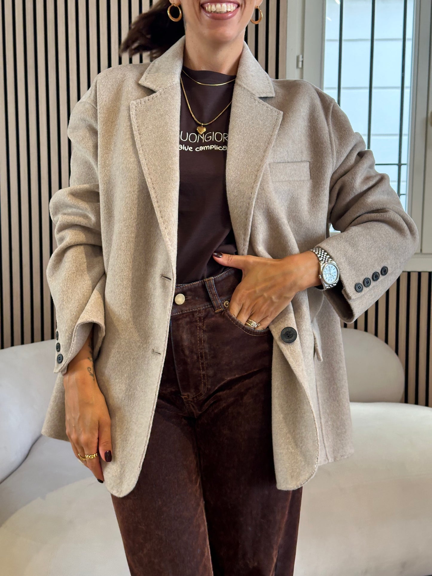 Cappotto outdoor tortora