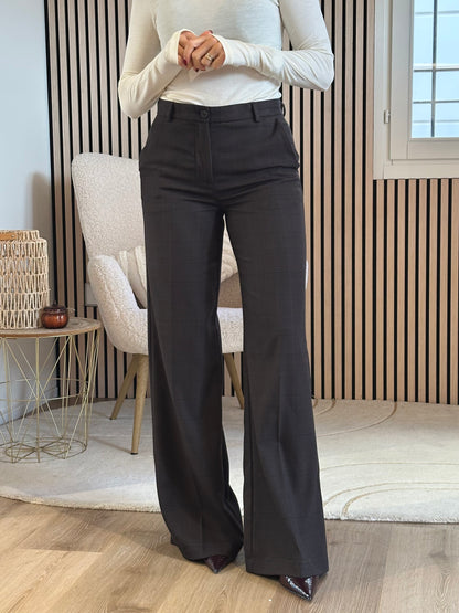 Pantalone flare pied de poule