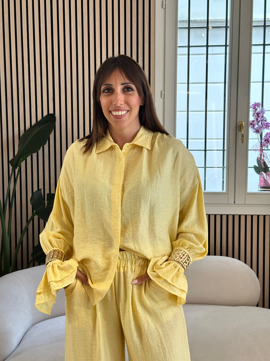 Camicia gioiello giallo pastello