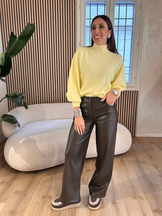 Pantalone Bella ecopelle moro