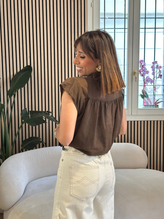 Camicia smanicata nodo bruciato