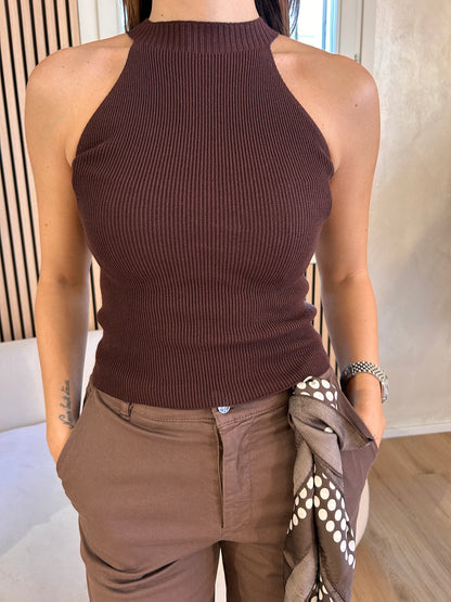 Canotta color cioccolato